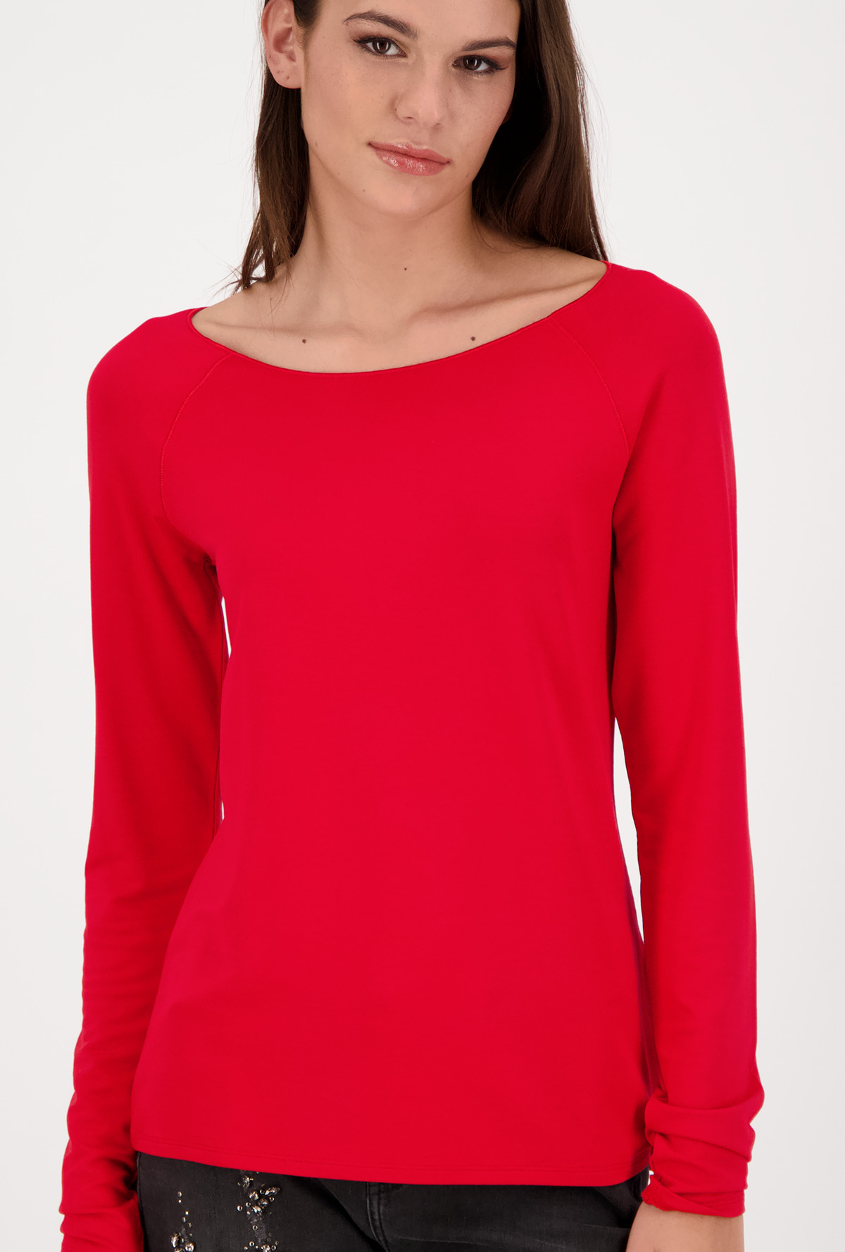 Monari | Shirt Jersey mode mit Rundhals Langarm Unifarbenes weber