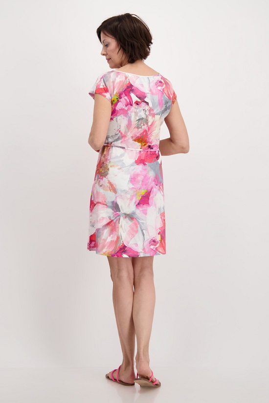 Monari Midi-Kleid mit Allover-Print und U-Boot-Ausschnitt | mode weber